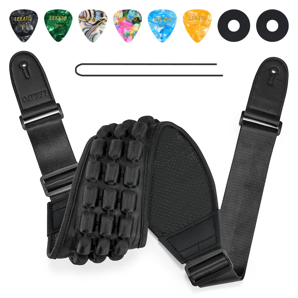 Bass Guitar Straps for Electric Guitar & Bass 4 Wide Padded Guitar Straps Bass Strap Adjustable  Gui