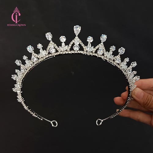 TergacorMahkota Zircon Mini Murah - Mahkota Pengantin Zirkon Aurel Panjang Sampe Telinga - Wedding C