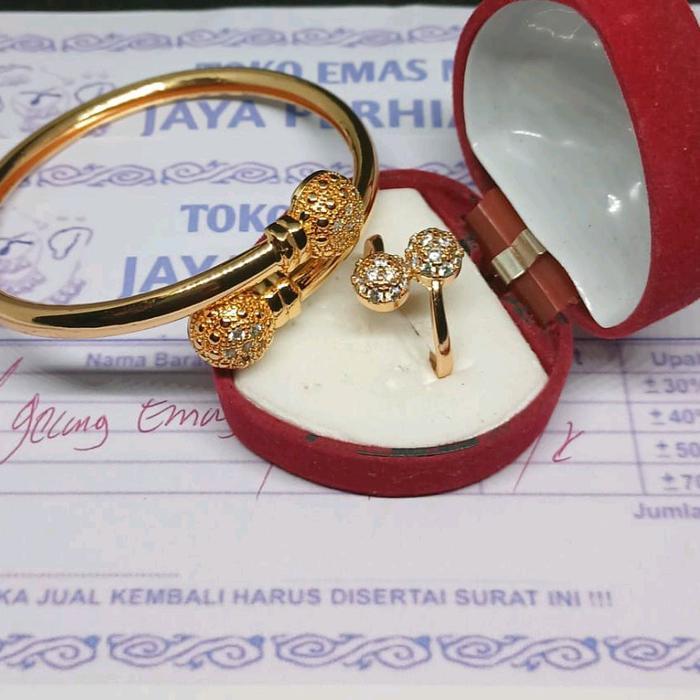 viral gelang mas muda ,  gelang tangan boba pre cincin anti karat free surat dari toko