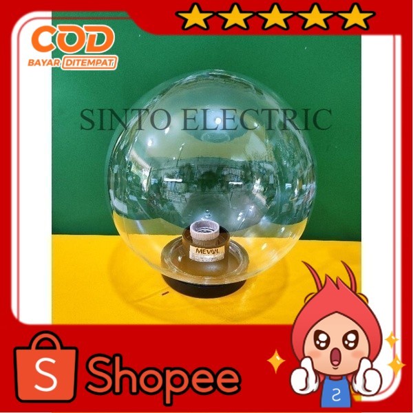 Meval Kap Lampu Taman Bening 10" Polikarbonat