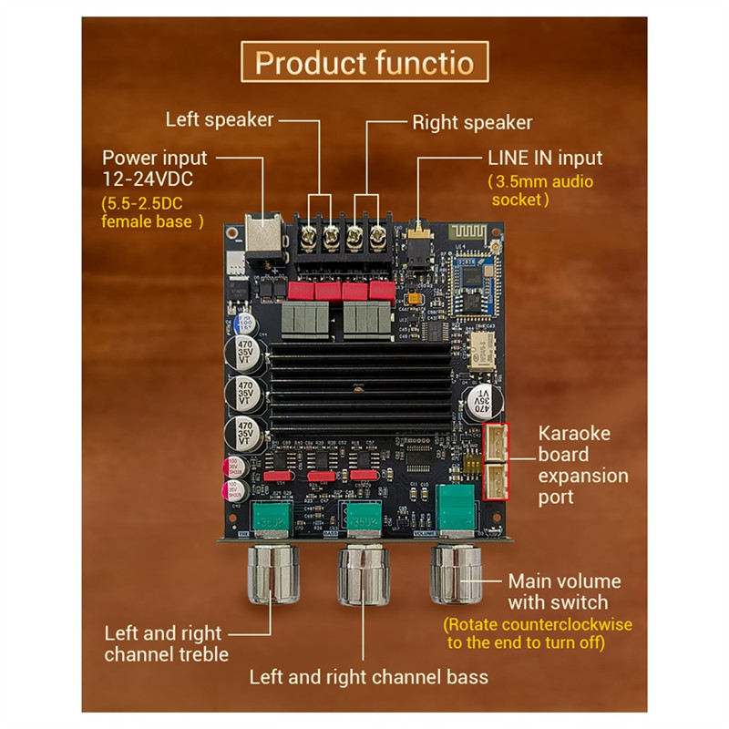 Y14A ZK1002Q QCC3034+ TPA3116 2 X 100W gital Amplifier Board Bluetooth 20 Channel APTX Lossless Auo 