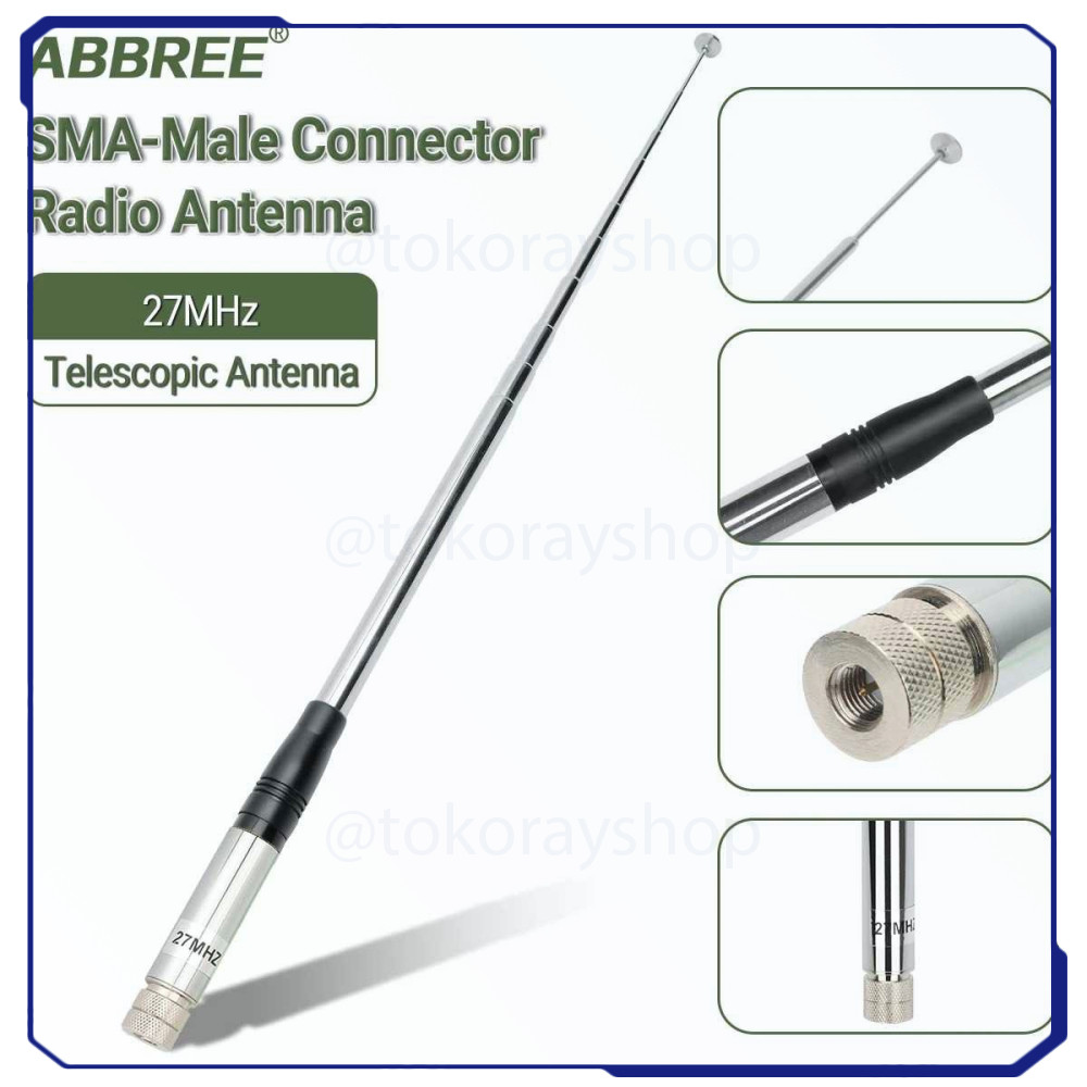 Antenna HT Walkie Talkie Radio Telescopic 27MHz 50 Ohm 20W 1.3M CB-02