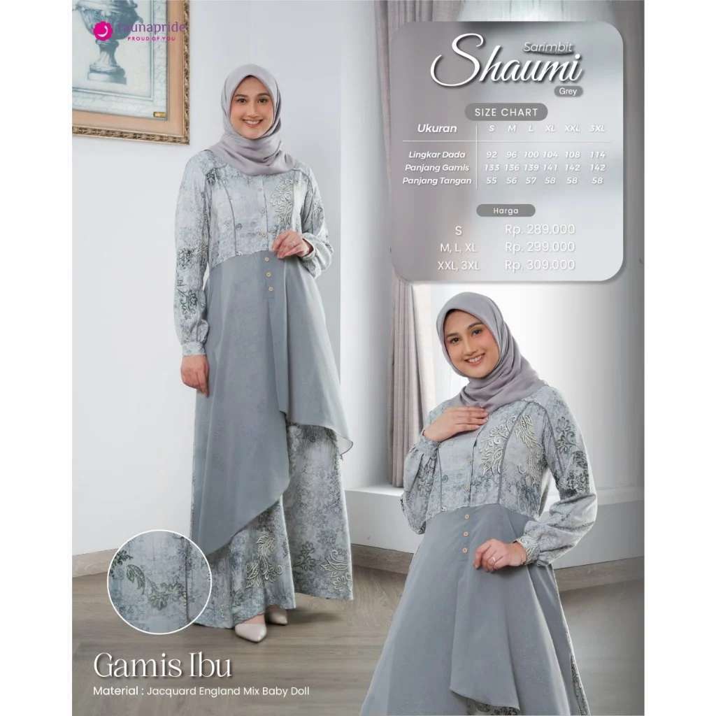 RAUNA GAMIS DEWASA RGF SHAUMI GREY