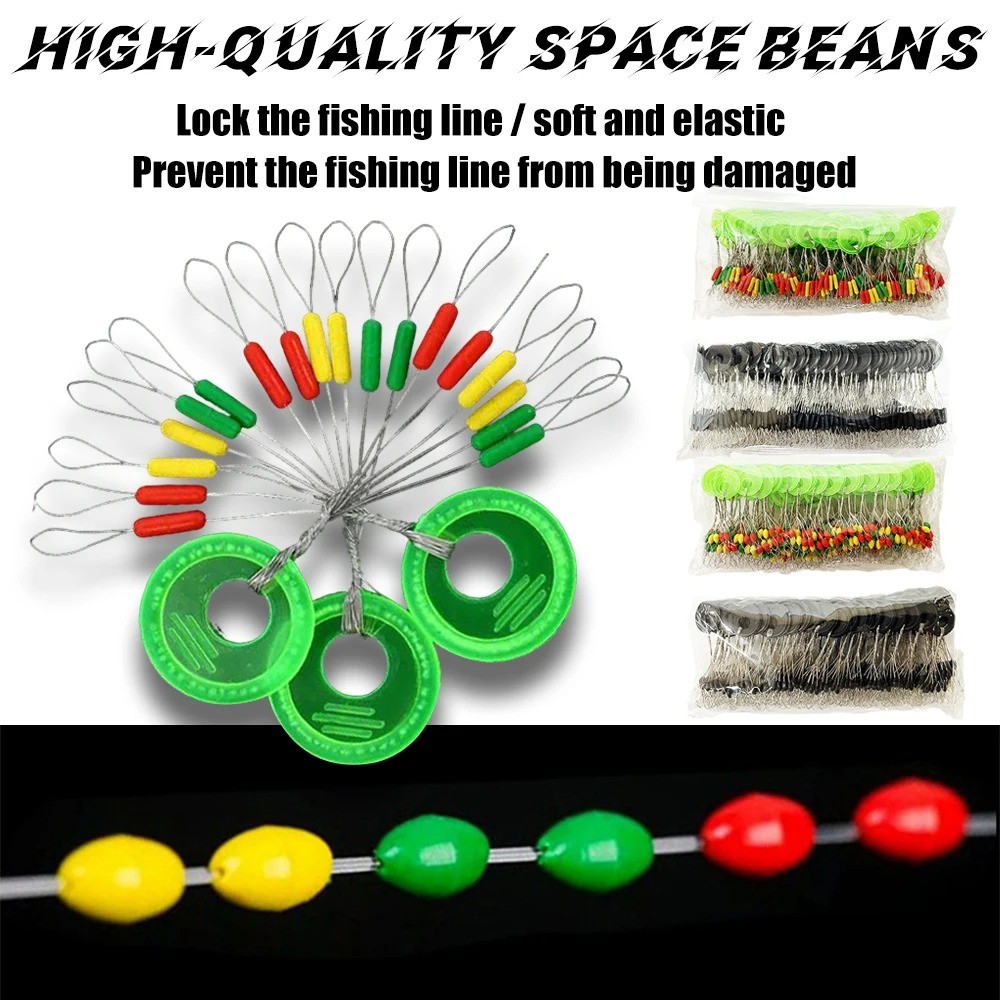 600pcs 100 Groups Space beans Fishing Float Fishing Goods Fishing Equipment Carp Fishing Fishing Flo
