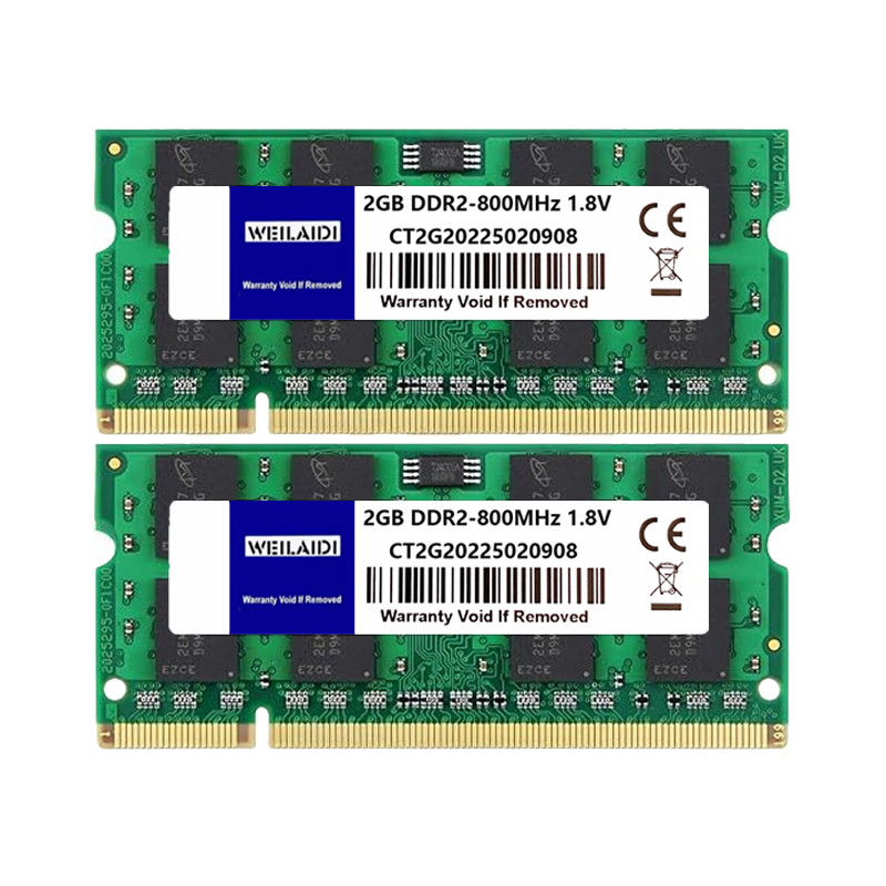 10PCS Laptop Memory Ram DDR2 2GB 533 667 800MHZ PC2 5300 6400 18V 200Pin NonECC Unbuffered SOMM Memo