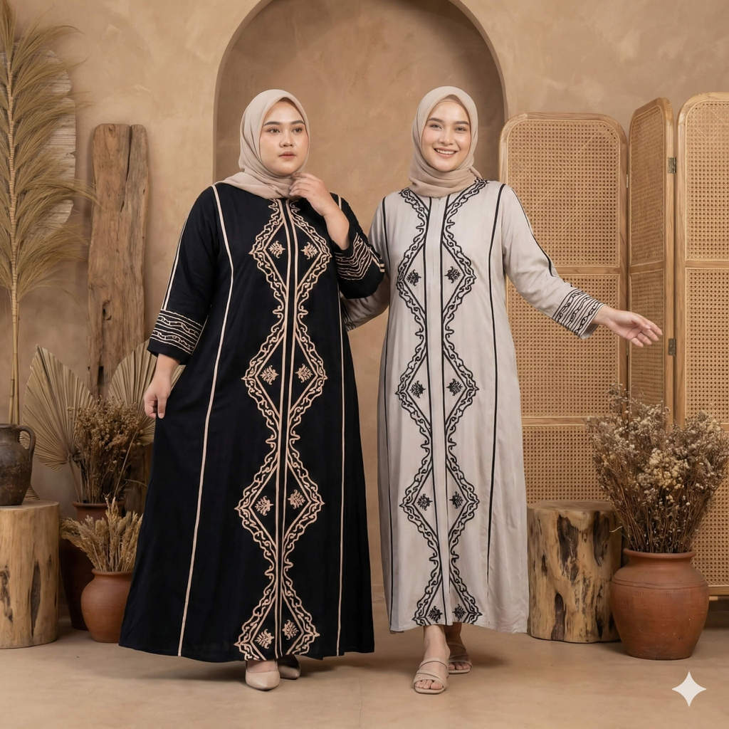 Abaya Rayon Jumbo Busui Friendly Simple Elegan Gamis Harian Semi Formal Terbaru - LD 130