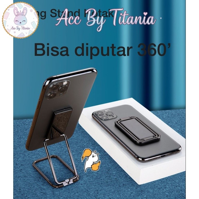 Standing HP holder lipat bahan bagus besi chrome Ring dudukan HandPhone HP New