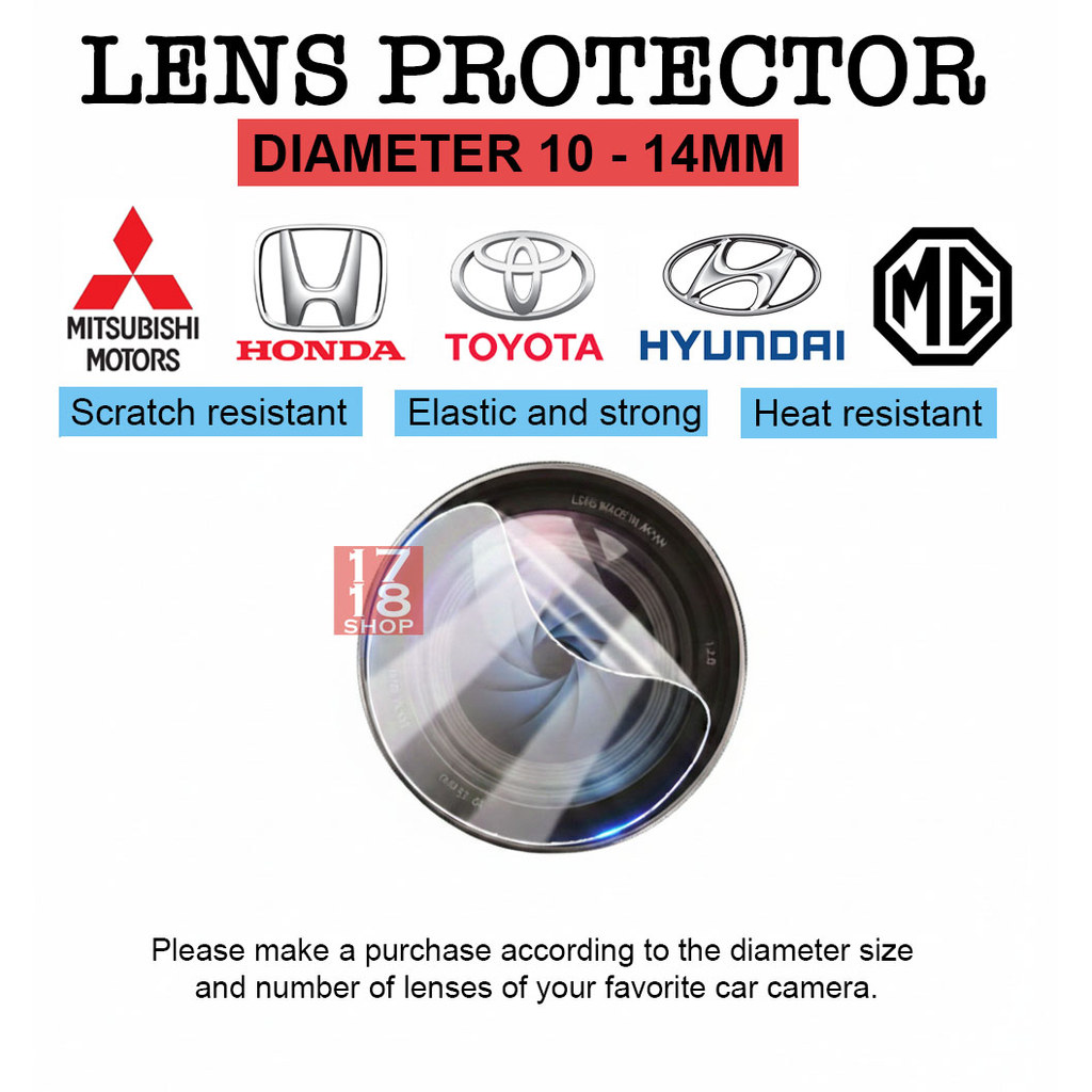 Antigores Lensa Lengkung Kamera 360 Mobil Lens Protector For Mitsubishi Motors Honda Toyota Hyundai 