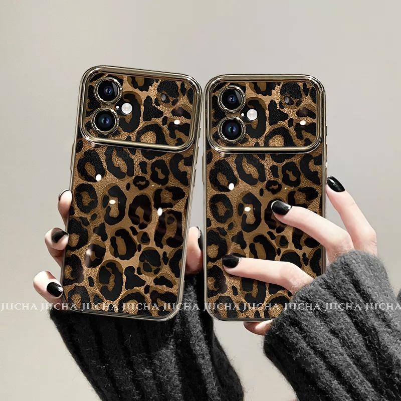 Soft Case HP Untuk OPPO A16 A54 A55,Cetak macan tutul, gaya sederhana, sampul lembut silikon