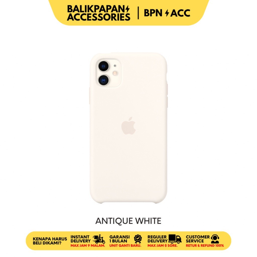 Case iPhone Silicone Full Cover Antique White - BALIKPAPAN ACC