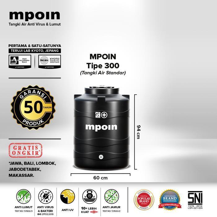 Mpoin Tangki Air Drain 400 L 600 L 800 L 1200 L Tandon Ramping Tall 280 550 1000 Liter Toren Air Wav