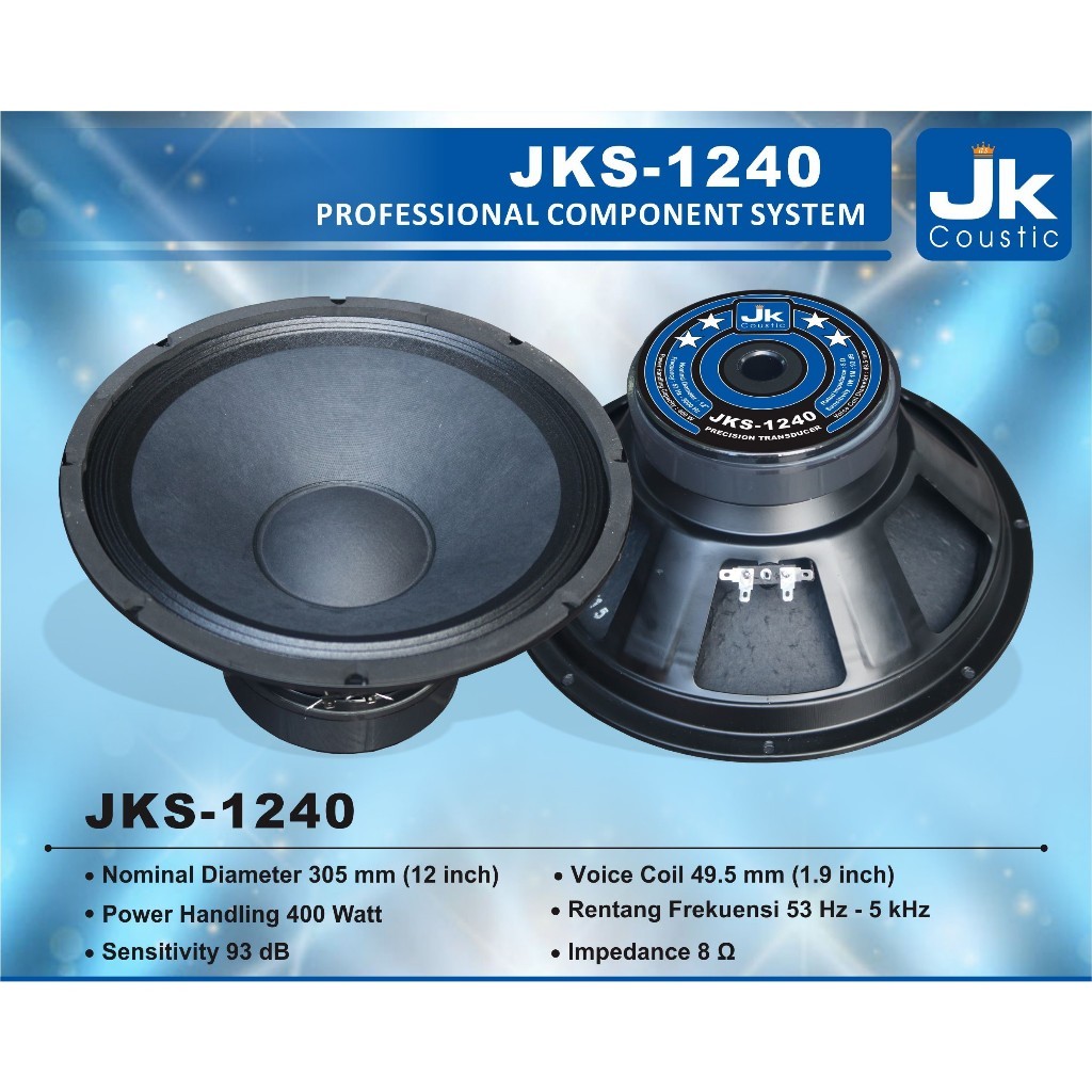Speaker 12 inc Jk Coustic JKS-1240 Komponen speaker