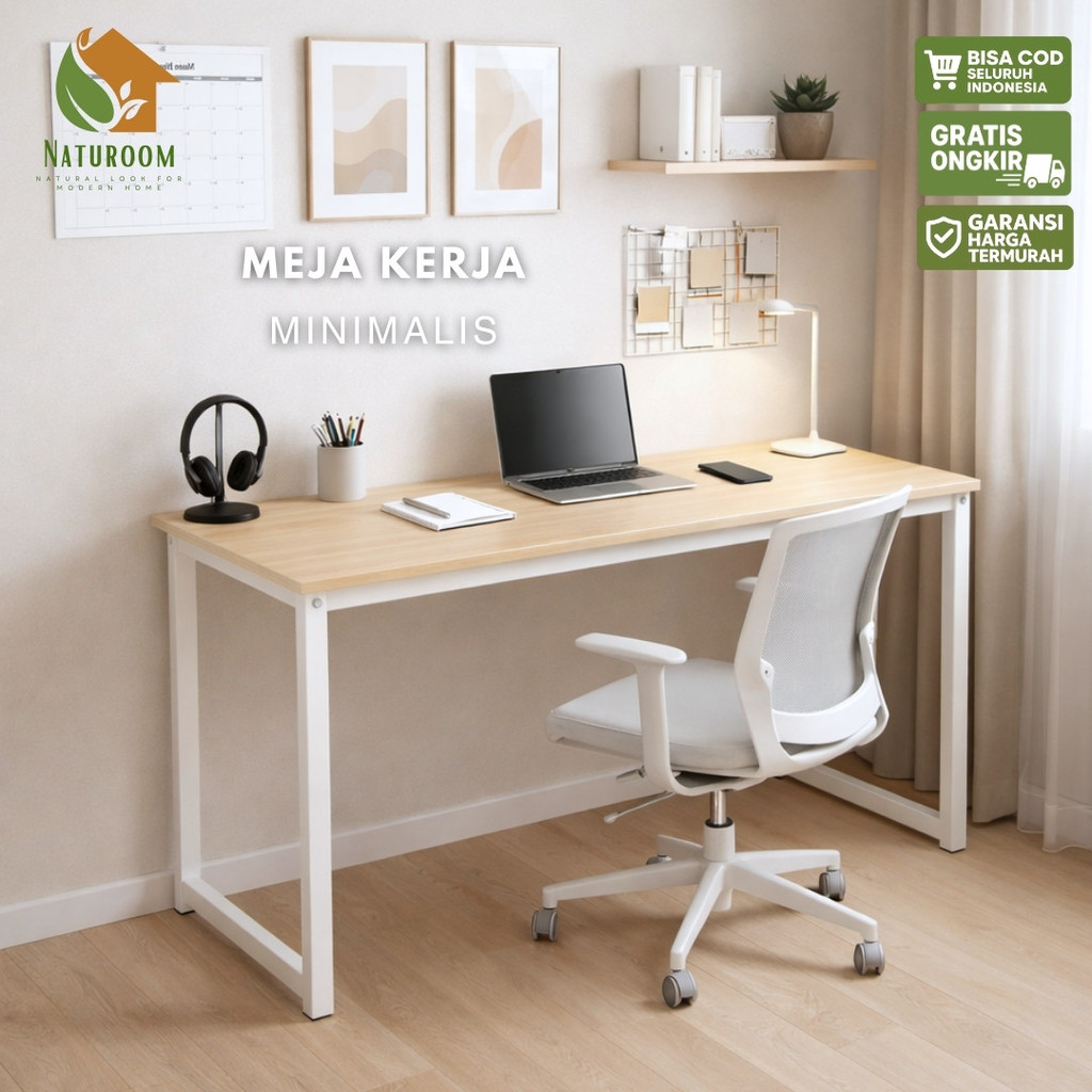 Meja Kerja Minimalis Meja Komputer Kaki Besi Meja Gaming Komputer Meja Belajar Multifungsi Meja Kant