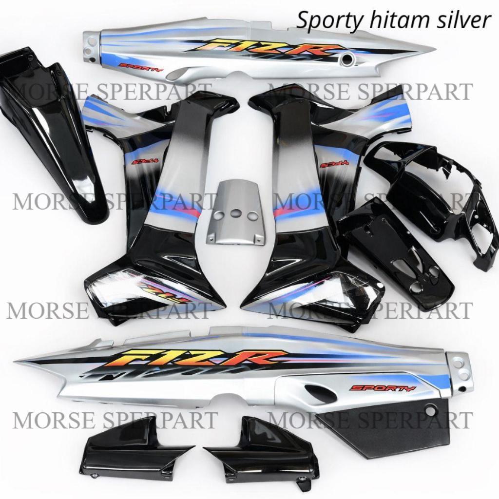 TERMURAH!! BISA COD Cover Body Fizr F1zr Sporty Full Set Warna Hitam Silver Sporty plus stripping