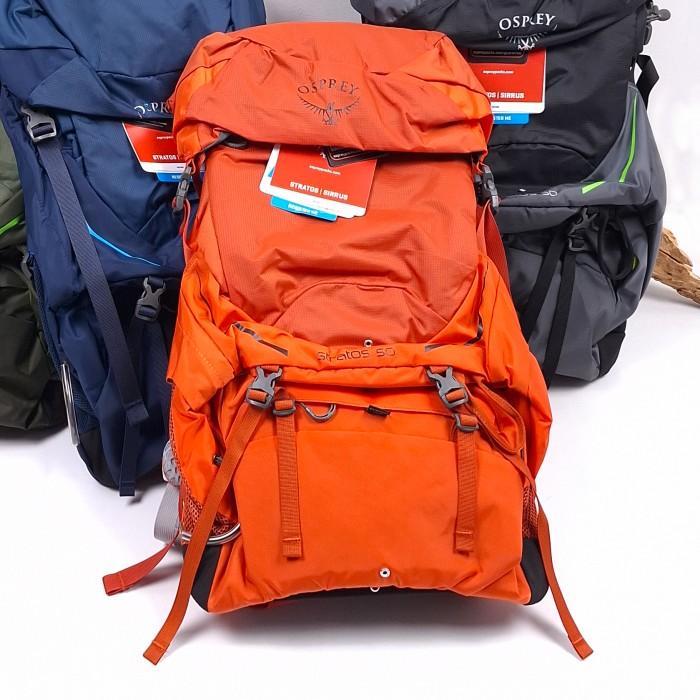CARRIER 50L ORANGE 100% ORIGINAL - TAS GUNUNG TREKKING UNISEX BRANDED