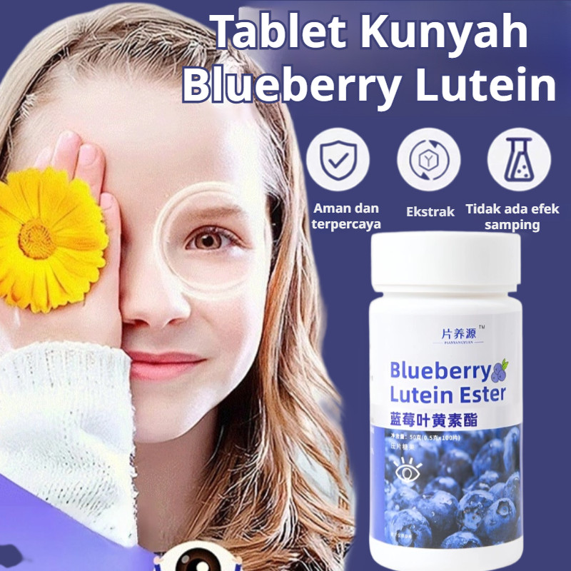 [Perlindungan Mata Alami] Blueberry Lutein Tablet Kunyah Vitamin Mata / Kesehatan Mata / Blueberry E