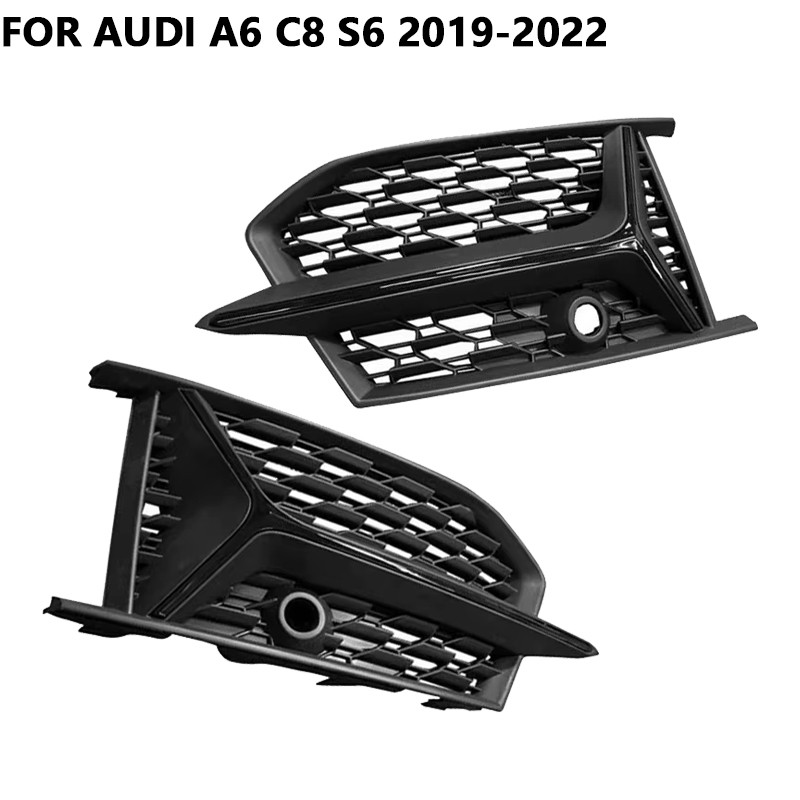 Fog Light Cover For Audi A6 C8 S6 2019 2020 2021 2022 Front Bumper Lower Fog Lamp Grille