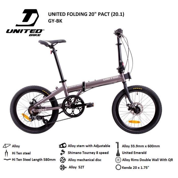 Sepeda Lipat Folding Bike 20 United Pact