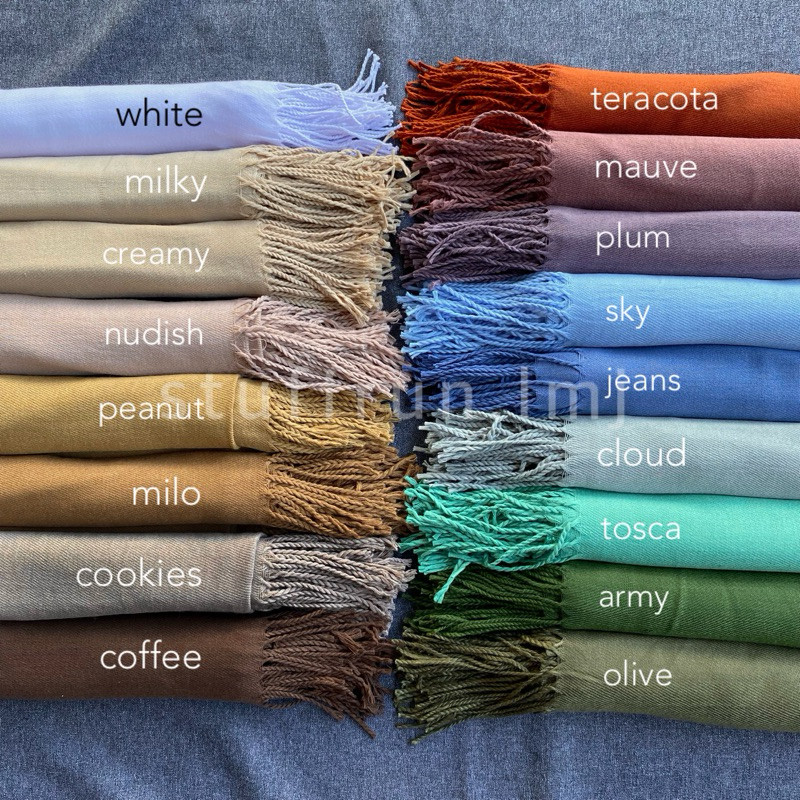 [SALE] Termurah Pashmina Cashmere Dubai Shawl / Pashmina Rumbai / Pashmina Rawis Av-20