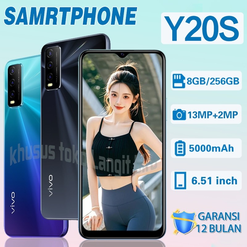 HP Vivo Y20s RAM 8/256GB 5000mAh Garansi 1 Tahun