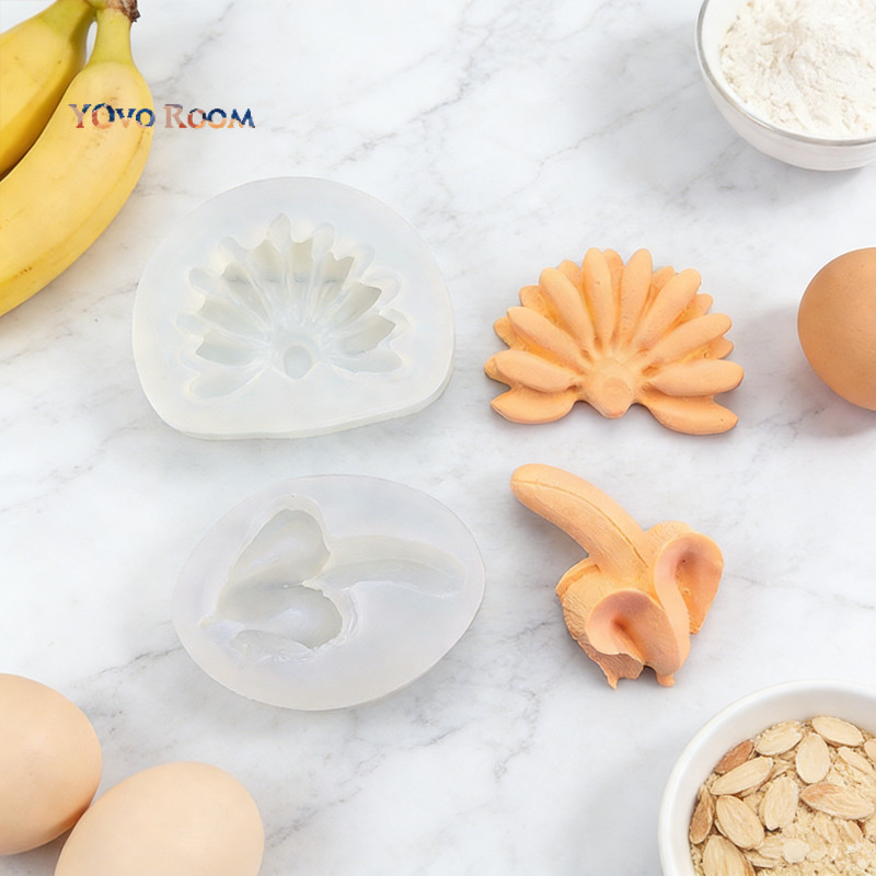 Cetakan Silikon Puding Coklat Pisang Tebal Unik/cetakan silikon pondant pisang, jelly coklat fondant
