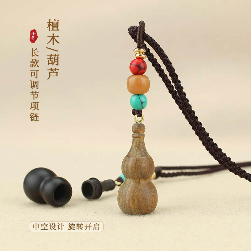 Kalung Kreatif Liontin Labu Kayu Cendana Hijau Baru