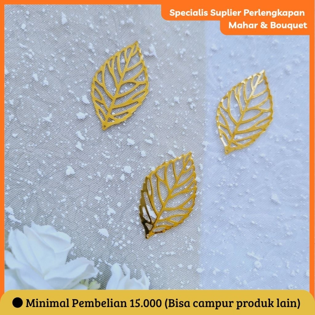 J.KEMBANG PLAT ORNAMEN BESI UKIR LEMPENGAN HIAS BENTUK DAUN