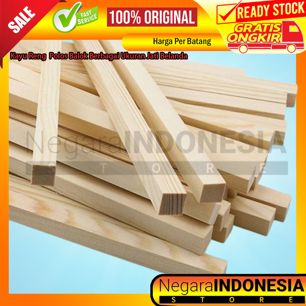Kayu Reng Polos Balok Jati Belanda Papan Ambalan Stik Serut Halus Bingkai Frame Album Foto Keluarga 