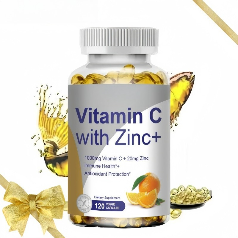 Vitamin C dengan Zinc Vitamin C 1000mg dan Zinc 20mg untuk Mendukung Kekebalan Tubuh, Antioksidan Ku