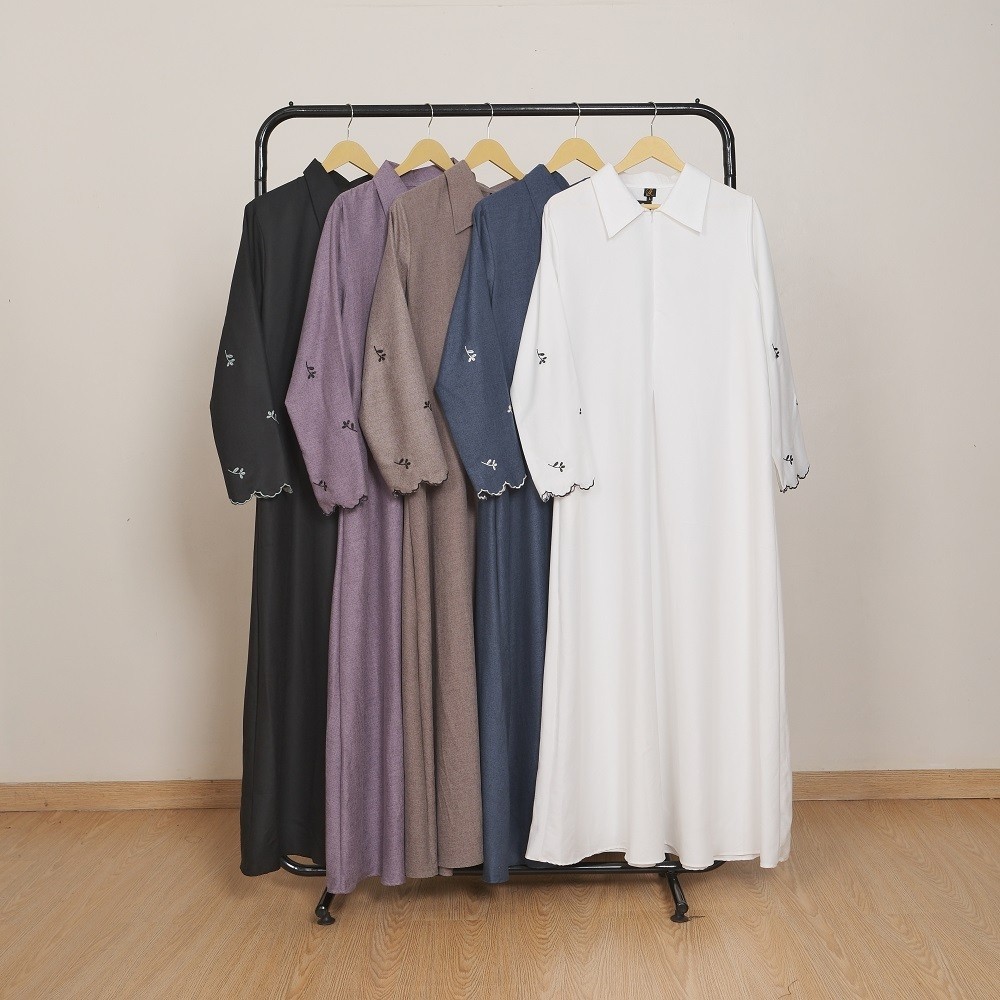 SETRAMALL    Le Khari Renata Gamis Bordir Gamis Katun Madinah Gamis Busui Size S - XL