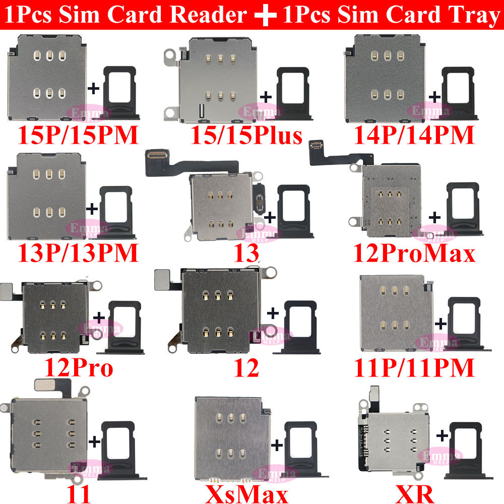 1set Dual Sim Card Reader Flex Cable for iPhone 13 14 Pro Max 15 16 Plus Dual Sim Tray Slot Nano Con