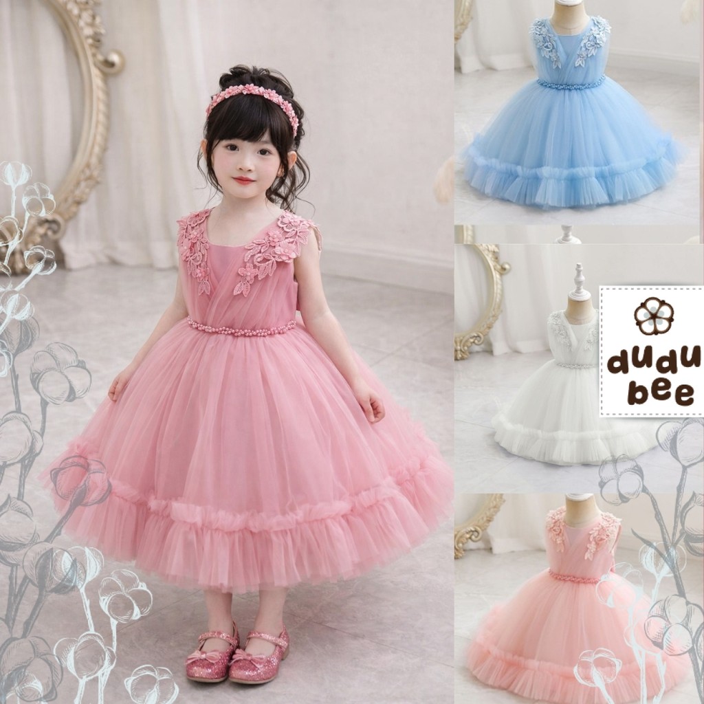 Dress Pesta Aqiqah Gaun Ulang Tahun Bayi Anak perempuan ANGELIC Import Mewah Model Korea