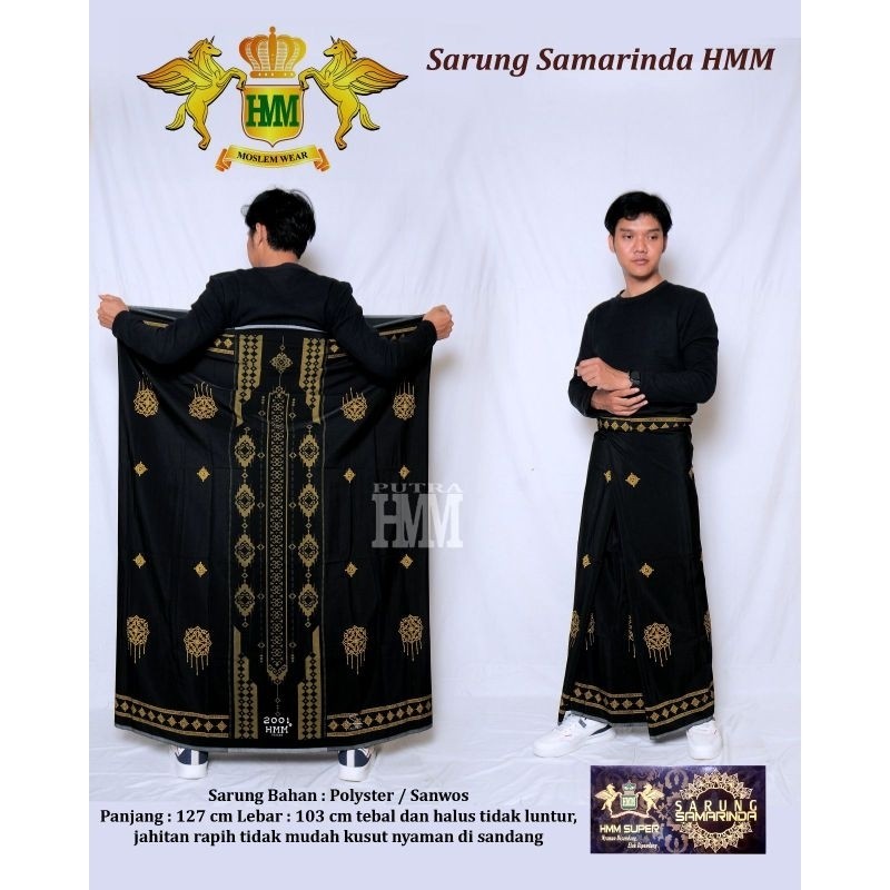 POPULER Sarung HMM MOTIF khusus HITAM/ sarung HMM khusus hitam motif original