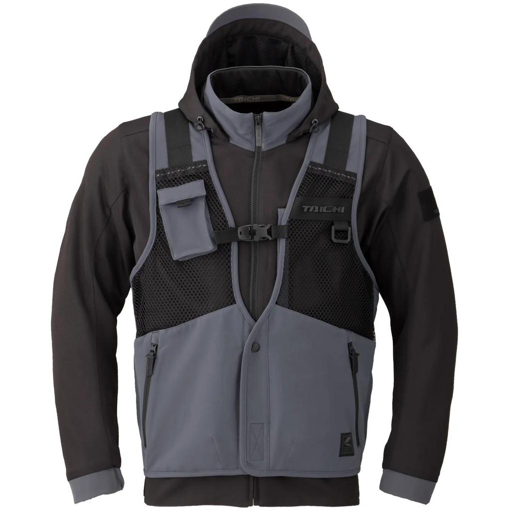 Jaket Motor - RS Taichi RSJ 347 Overlap Mesh Parka Black Gunmetal Original