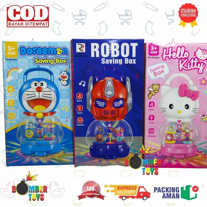 MAINAN ANAK CELENGAN SAVING BOX LAMPU LIGHT NYALA MUSIK PUTAR Kado Permainan - CELENGAN ROBOT