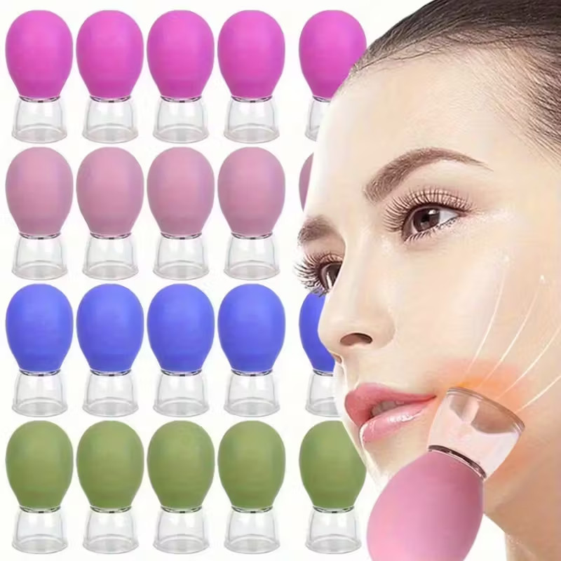 Silicone Cupping Set for Face & Body, Vacuum Suction Massager for Merians, Nipple Corrector, Facial 