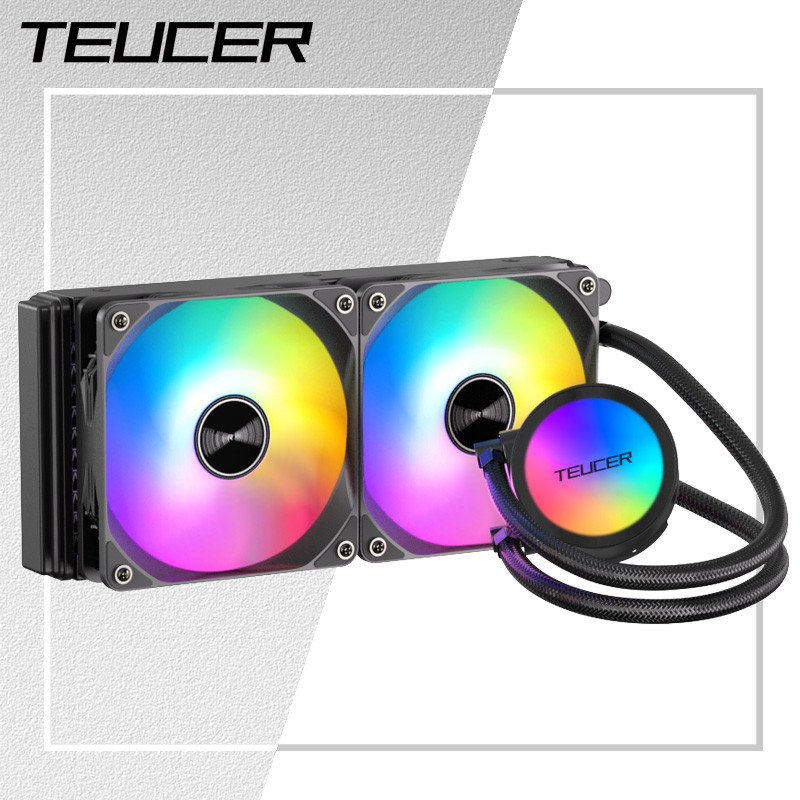 Teucer Water Cooling CPU Cooler RGB Computer Fan 120 240 360MM Heatsink Integrated Raator LGA 1700/1