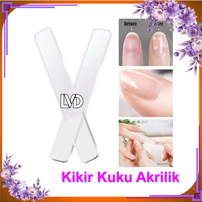 GRATIS BOX Kikir Kuku Kaca akrilik Nano Glass Bening Mengkilapkan Kuku Alat Kecantikan Alat Amplas k