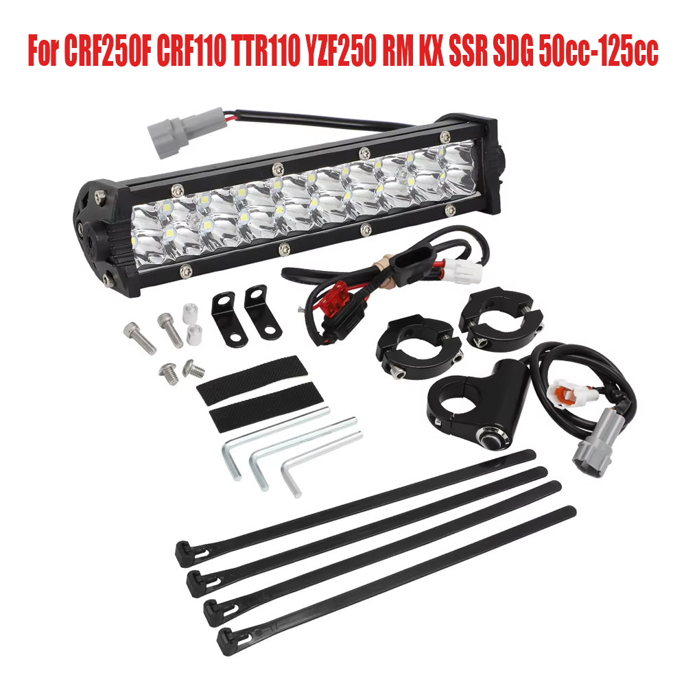 Light Bar Kit 60W 2500Lm Universal rt Bike Light Bar For CRF250F CRF110 TTR110 YZF250 RM KX SSR SDG 