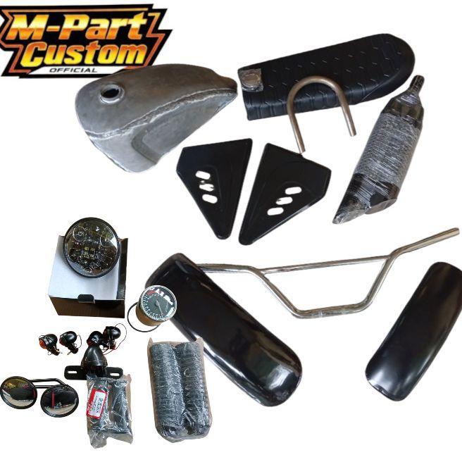 Paket Tangki Motor Paket custom Scrambler komplit lampu set