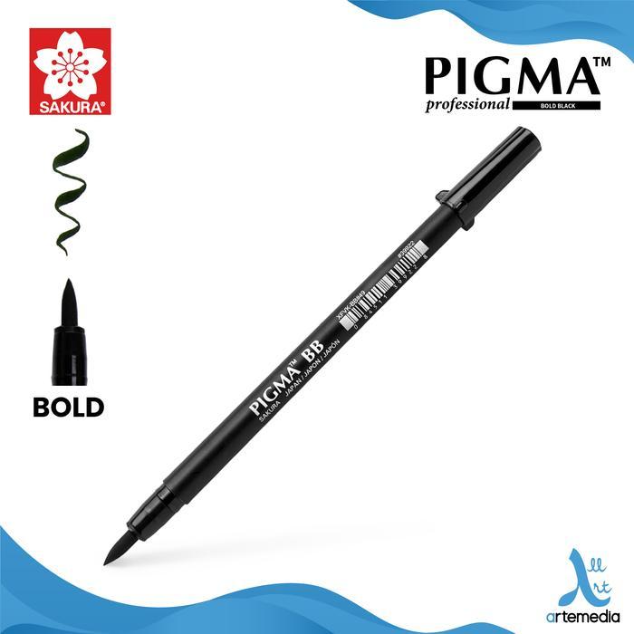 Brush Pen Sakura Pigma Professional Brush Pigment Ink Pena Kuas - BOLD BLACK