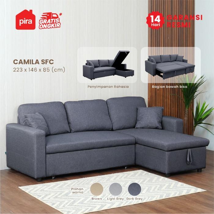 Pira Bavarian - Camila SFC Convertible Sofa / Multifungsi - DARK GREY, Standar