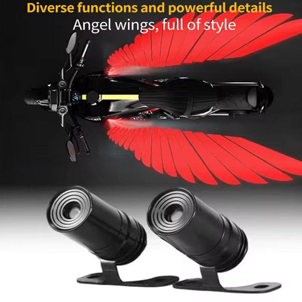 Motorcycle LED Floor Light Mofication Decorative Light Blanket Wing Laser Projection Light Angel Win