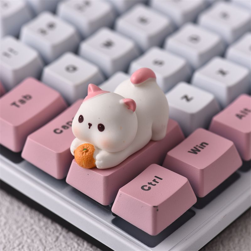 High Appearance Holding Orange Kitten Keycaps for Cross Key Meanical Keycap 1.75u Shift Enter Decora