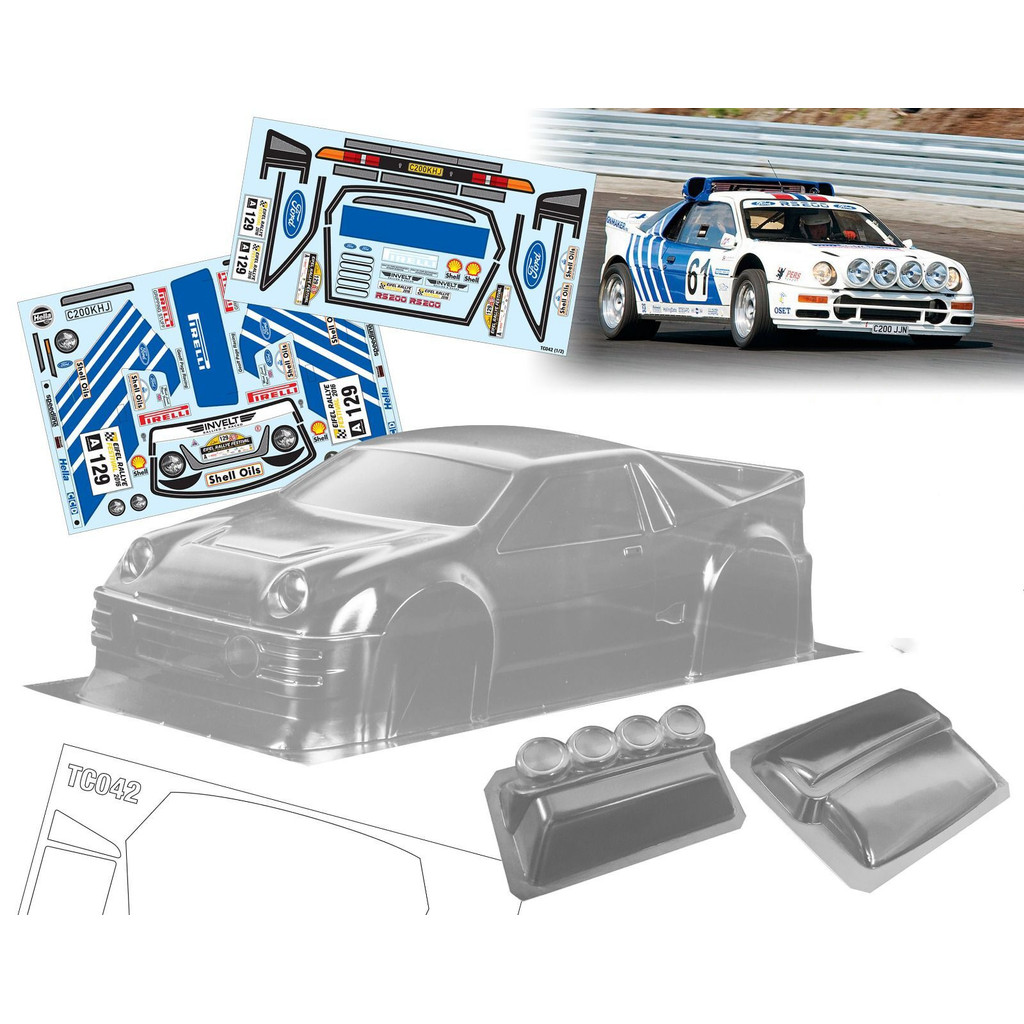 1/10 RS200 Rally drift RC PC body shell lampshade 190mm width Transparent drift body shell RC hsp hp