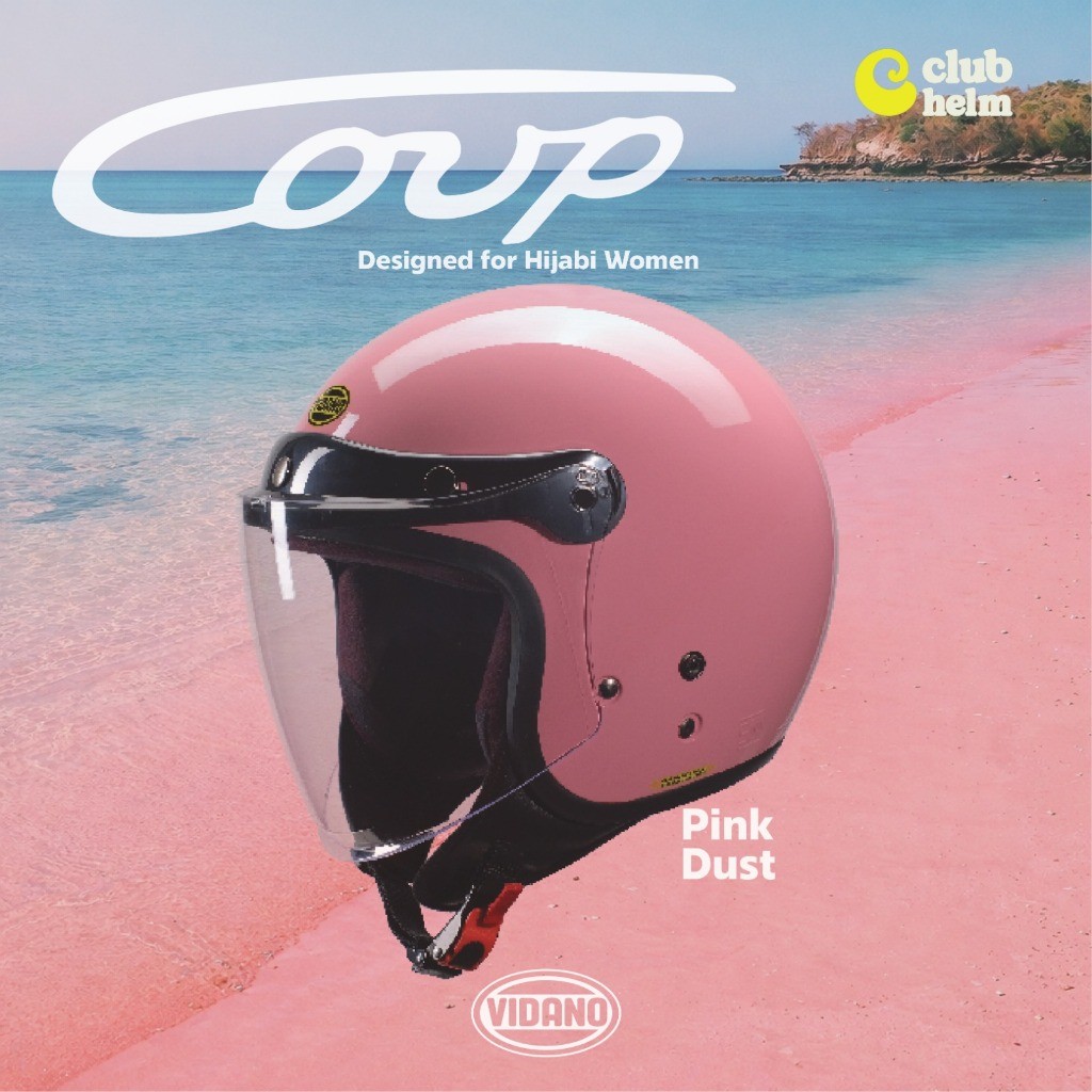 Helm Dewasa Hijab SNI Retro Bogo Vidano Coup Unisex Perempuan Wanita Hijab Half Face - Club Helm Jog