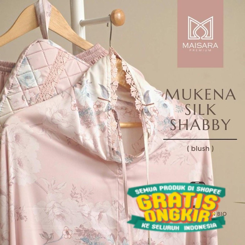 PROMO original Mukena MAISARA PREMIUM SILK SHABBY | Mukena Bahan Silk Armani TERLEMBUT/ moment