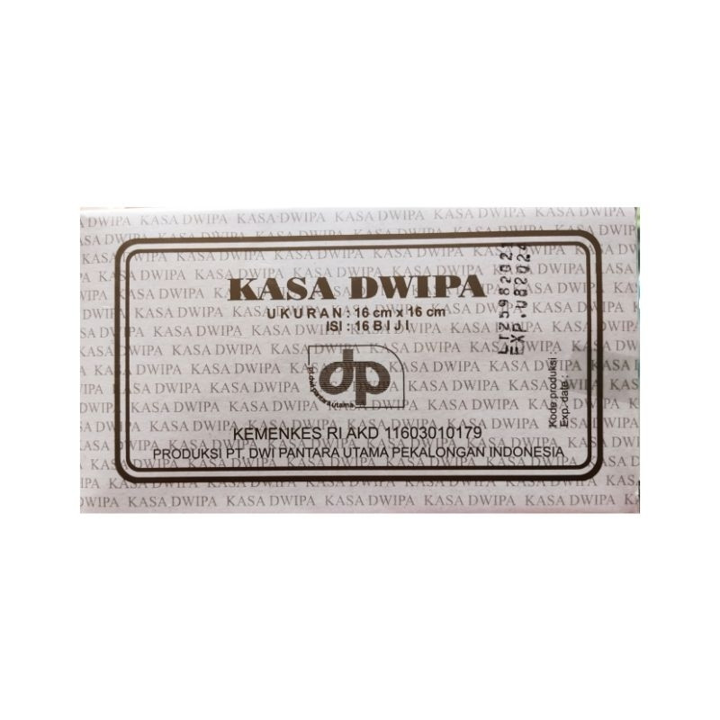 Kasa Steril Kotak DWIPA 16x16 COKLAT Dwipa Verban Steril Coklat 16pcs
