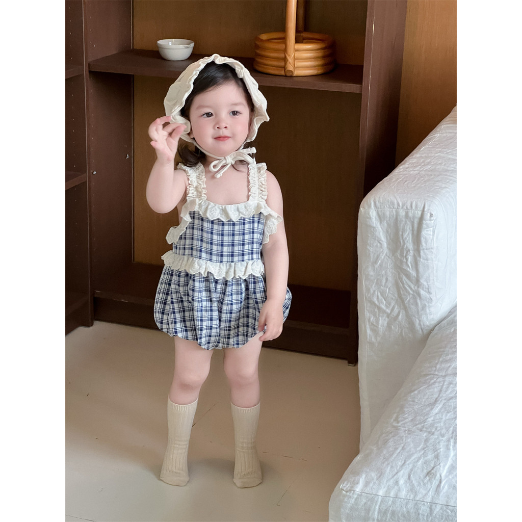 Sayap Mungil Baju terusan bayi tipis, gaya Korea, baju kodok anak perempuan