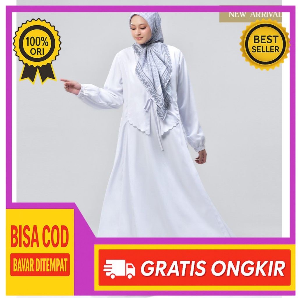 Rabbani ori - Dresslim Shalfina | Dresslim Rabbani | Dress Shalfina | Gamis Dewasa | Gamis Putih | G